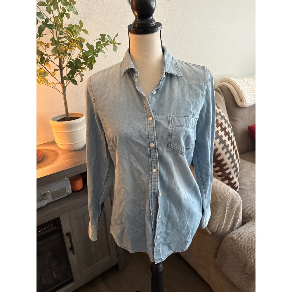J. Crew women's small blue denim long sleeve top